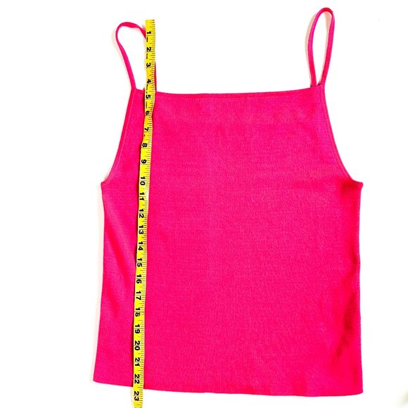 anthropologie hot pink tank top square neckline size L - Picture 3 of 5